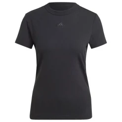 adidas Womens Ribbed Fitted Maternity T-Shirt in Black