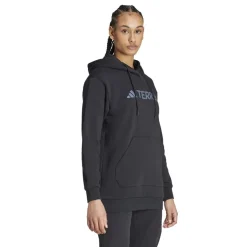adidas Womens Terrex Multi Large Logo Hoodie in Black