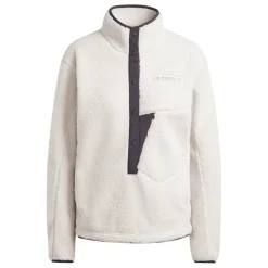 adidas Womens Terrex Xploric High Pile Fleece Pullover Sweatshirt in Pink