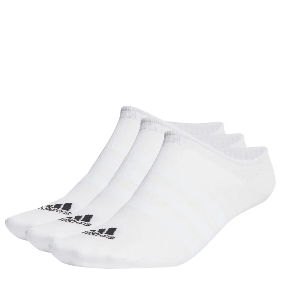 adidas Womens Thin And Light No Show 3 Pack Socks in White