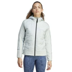 adidas Womens W Multi Ins Hoodyj Down Jacket in Grey