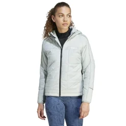 adidas Womens W Multi Ins Hoodyj Down Jacket in Grey