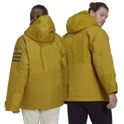 adidas Xplor Hooded Relaxed Fit Anorak Jacket in Yellow