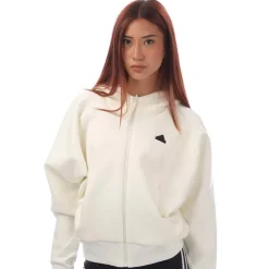 adidas Z.N.E. Full-Zip Hoodie in Off White