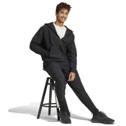 adidas Z.N.E. Woven Full-Zip Hooded Track Top in Black