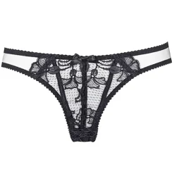 Agent Provocateur Rozlyn Lace Trim Thong in Black