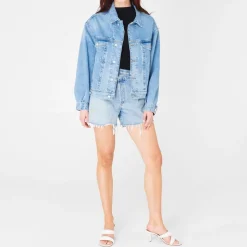 Agolde Criss Cross Shorts in Blue