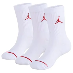 Air Jordan 3 Pack Crew Socks Juniors in White