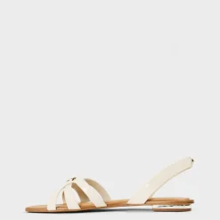 Aldo Open Toe Flat Heel Slide Sandals in White
