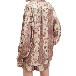 AllSaints Charli Relaxed Fit Long Sleeve Shirt in Pink