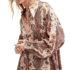 AllSaints Charli Relaxed Fit Long Sleeve Shirt in Pink