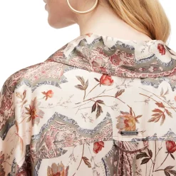 AllSaints Charli Relaxed Fit Long Sleeve Shirt in Pink