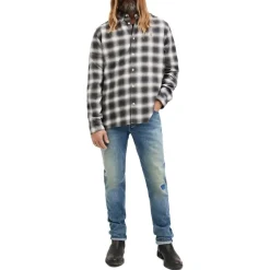 AllSaints Collared Neck Malpaso Regular Fit Shirt in Grey