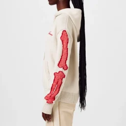 Amiri Bones Hooded Sweatshirt in Cream