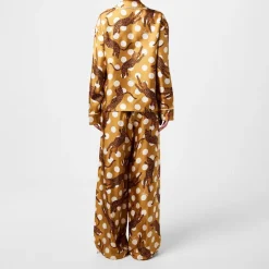 Amiri Leopard Print Long Sleeve Pyjama Shirt in Brown