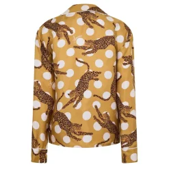 Amiri Leopard Print Long Sleeve Pyjama Shirt in Brown
