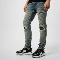 Amiri Mx 1 Distressed Jeans in Blue