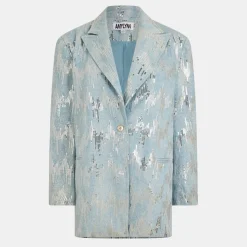 Amylynn Denim Blazer in Blue