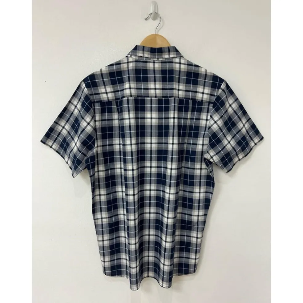 Another Influence Check Regular Fit Point Collar Shirt in Blue