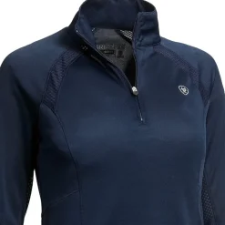 Ariat Sunstopper 2.0 Team Quarter Zip Ladies Baselayer in Blue