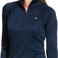 Ariat Sunstopper 2.0 Team Quarter Zip Ladies Baselayer in Blue