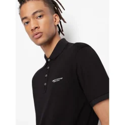 Armani Exchange Cotton Polo Shirt in Black