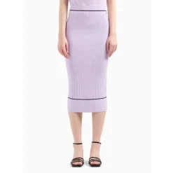 Armani Exchange Knit Midi Pencil Skirt in Purple