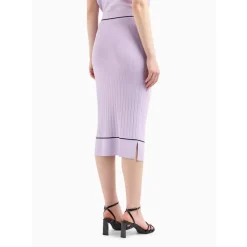 Armani Exchange Knit Midi Pencil Skirt in Purple