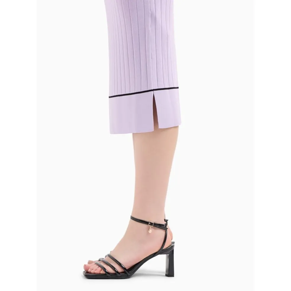 Armani Exchange Knit Midi Pencil Skirt in Purple