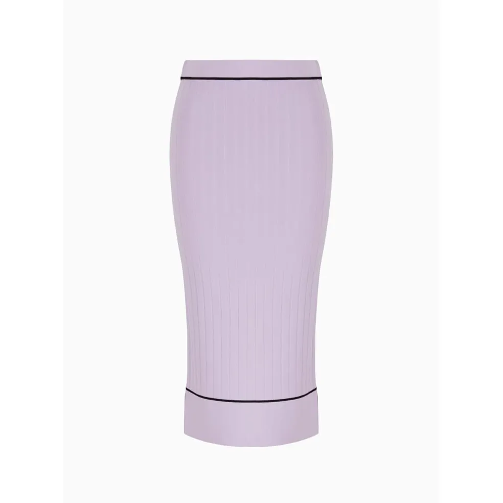 Armani Exchange Knit Midi Pencil Skirt in Purple