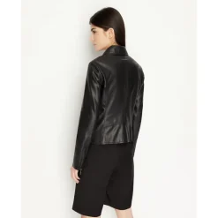 Armani Exchange Leather Jacket in Black