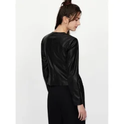 Armani Exchange Leather Jacket in Black