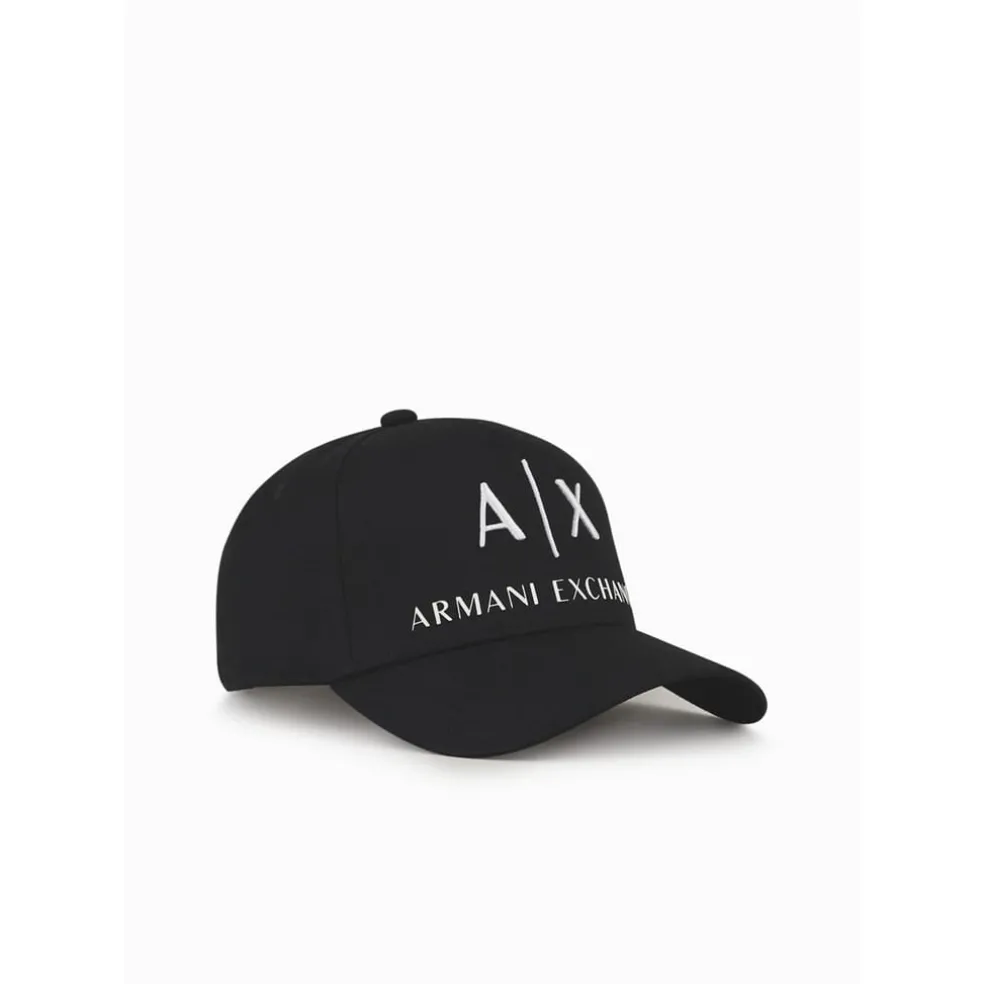 Armani Exchange Logo Baseball Cap in Black