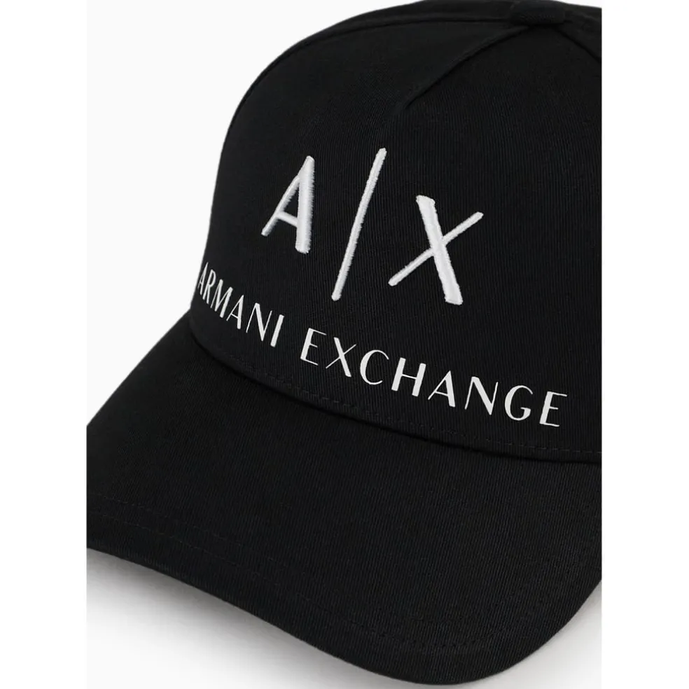 Armani Exchange Logo Baseball Cap in Black