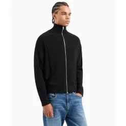 Armani Exchange Turtleneck Long Sleeve Regular Fit Sweater in Black