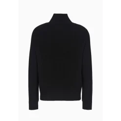 Armani Exchange Turtleneck Long Sleeve Regular Fit Sweater in Black