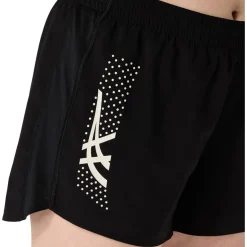 Asics Icon 4 Inch Running Shorts with Curved Hem in Black