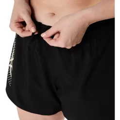 Asics Icon 4 Inch Running Shorts with Curved Hem in Black