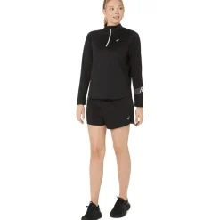 Asics Icon 4 Inch Running Shorts with Curved Hem in Black