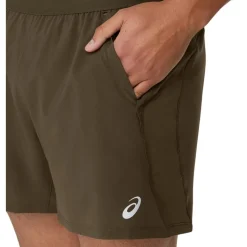 Asics Mens Road 5in Short Running in Brown