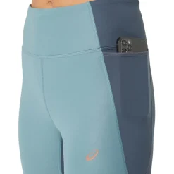 Asics Nagino Skinny Fit Running Athletic Pants in Green