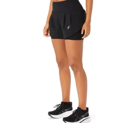 Asics Womens Road 2 N 1 3.5in Short Running in Black