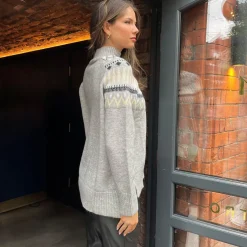AX Paris Knitted Jumper in Grey