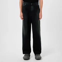 Balenciaga Denim Size Sticker Baggy Trousers in Black
