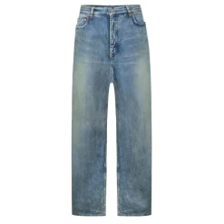 Balenciaga Double Front Effect Denim Jeans in Blue