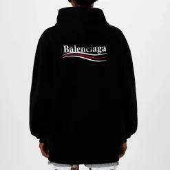 Balenciaga Political Campaign Hoodie in Black