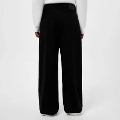 Balenciaga Womens Wide Leg Jeans in Black