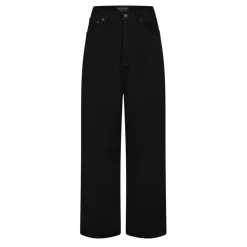Balenciaga Womens Wide Leg Jeans in Black