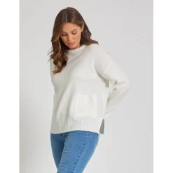 Be You Crew Neck Regular Fit Sweater in Cream