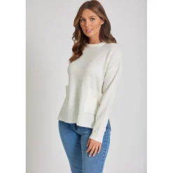 Be You Crew Neck Regular Fit Sweater in Cream